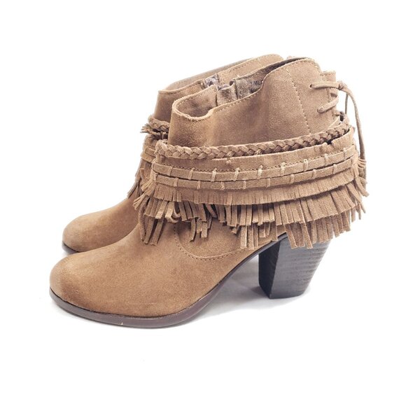 Naughty Monkey Women's Size 6.5 Brown Suede Leather Ankle Bootie - Picture 3 of 9